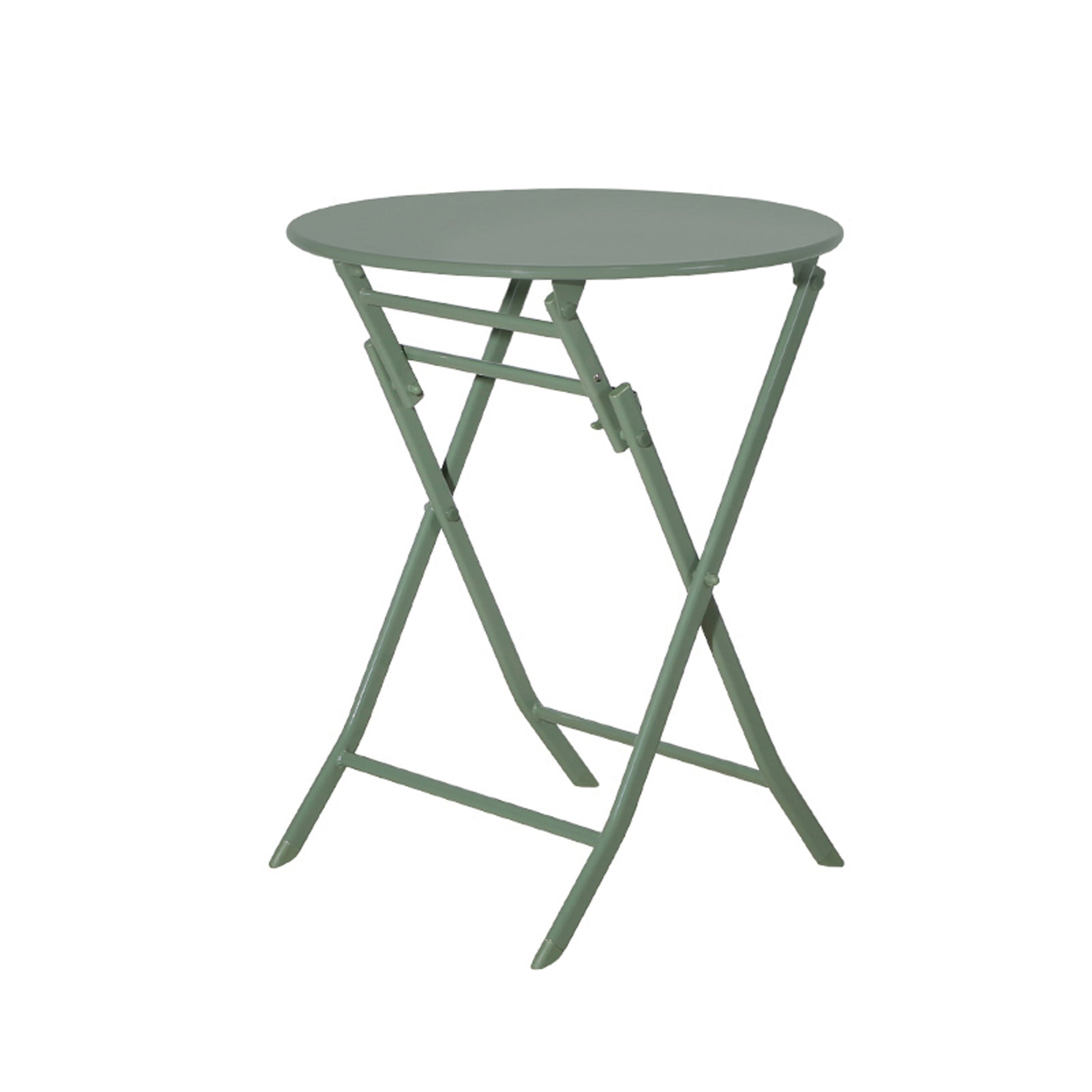 3 Piece Patio Bistro Set Of Foldable Round Table And Chairs, Dark Green No Dark Green Metal