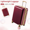 Hardshell PC Luggage Sets 3 Piece Spinner 8 wheels red-abs+pc