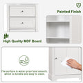 Tall Bathroom Storage Cabinet,Cabinet With One Door And Two Drawers, Freestanding Storage Adjustable Shelf, Mdf Board,White White Mdf