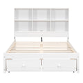 Full Size Platform Bed With Storage Headboard, Charging Station And 2 Drawers, White Box Spring Not Required Full White Wood Bedroom Bed Frame Solid Wood Mdf