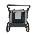 Outdoor Heavy Duty Foldable Utility Pet Stroller Dog black+ gray-fabric-steel