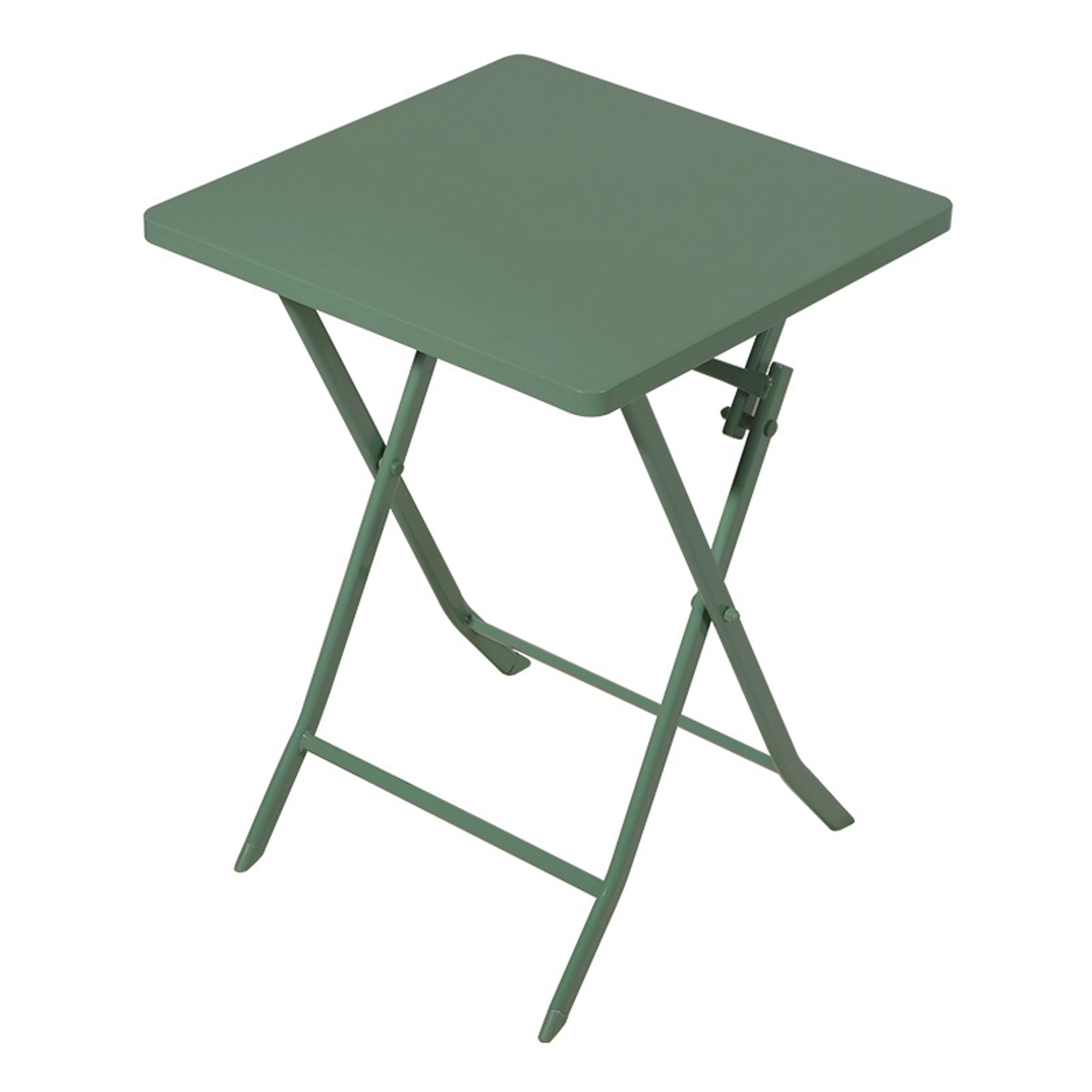 3 Piece Patio Bistro Set Of Foldable Squaretable And Chairs, Dark Greem No Dark Green Metal