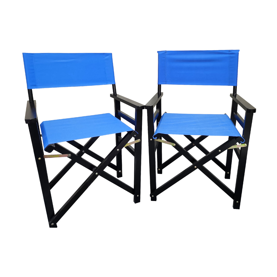 Folding Chair Wooden Director Chair Canvas Folding Chair Folding Chair 2Pcs Set Populus Canvas Colorblue Blue Solid Wood