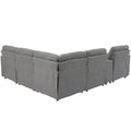 104'' Power Recliner Corner Sofa Home Theater Reclining Sofa Sectional Couches With Storage Box, Cup Holders, Usb Ports And Power Socket For Living Room, Dark Grey Dark Grey Foam Linen 4 Seat