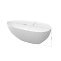 71 In. Solid Surface Freestanding Soaking Bathtub