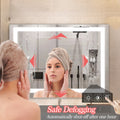 Led Bathroom Mirror 48X 36 Inch With Lights, Anti Fog & Dimming Led Bathroom Vanity Mirror Transparent Glass