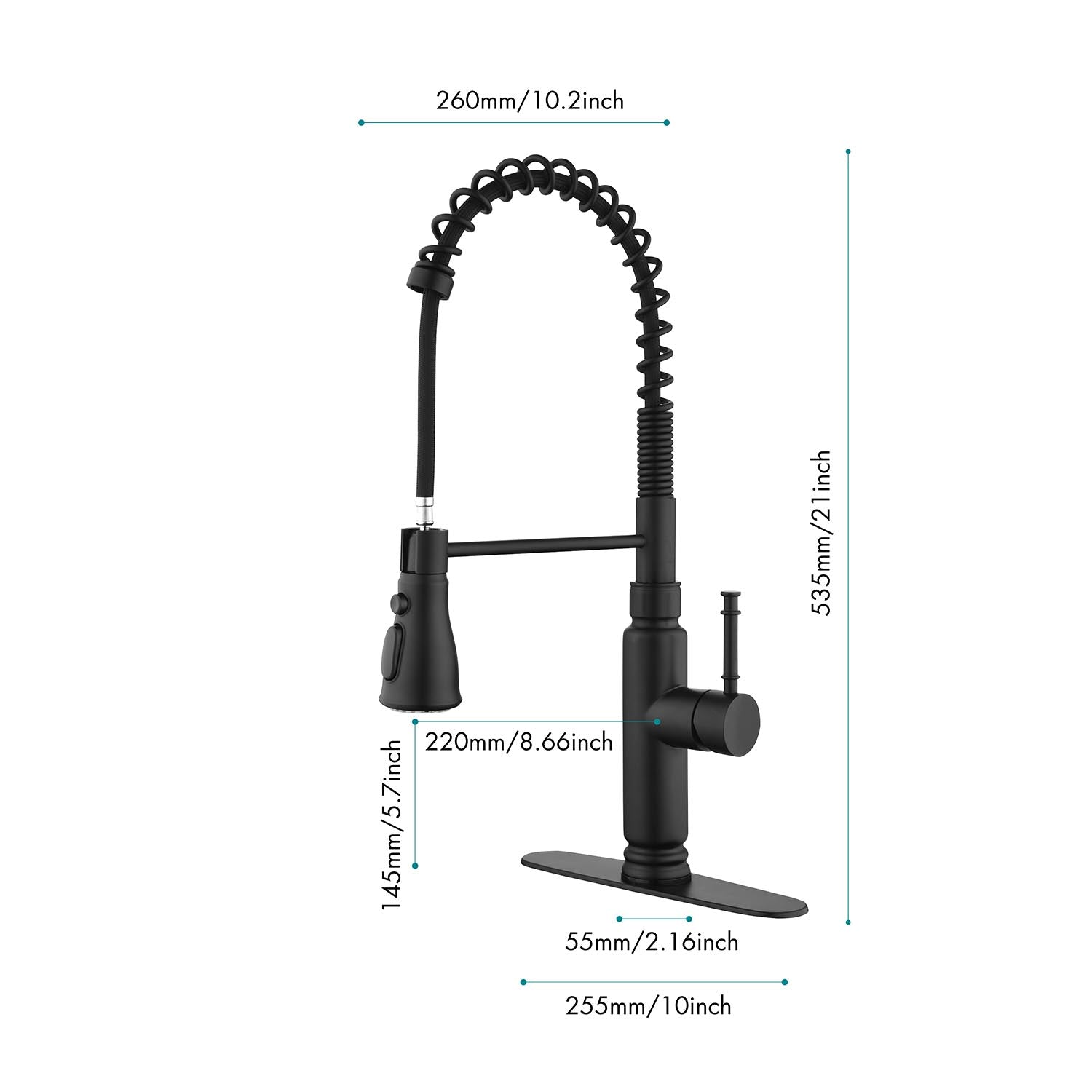 Touch Kitchen Faucet With Pull Down Sprayer Matte Black Stainless Steel