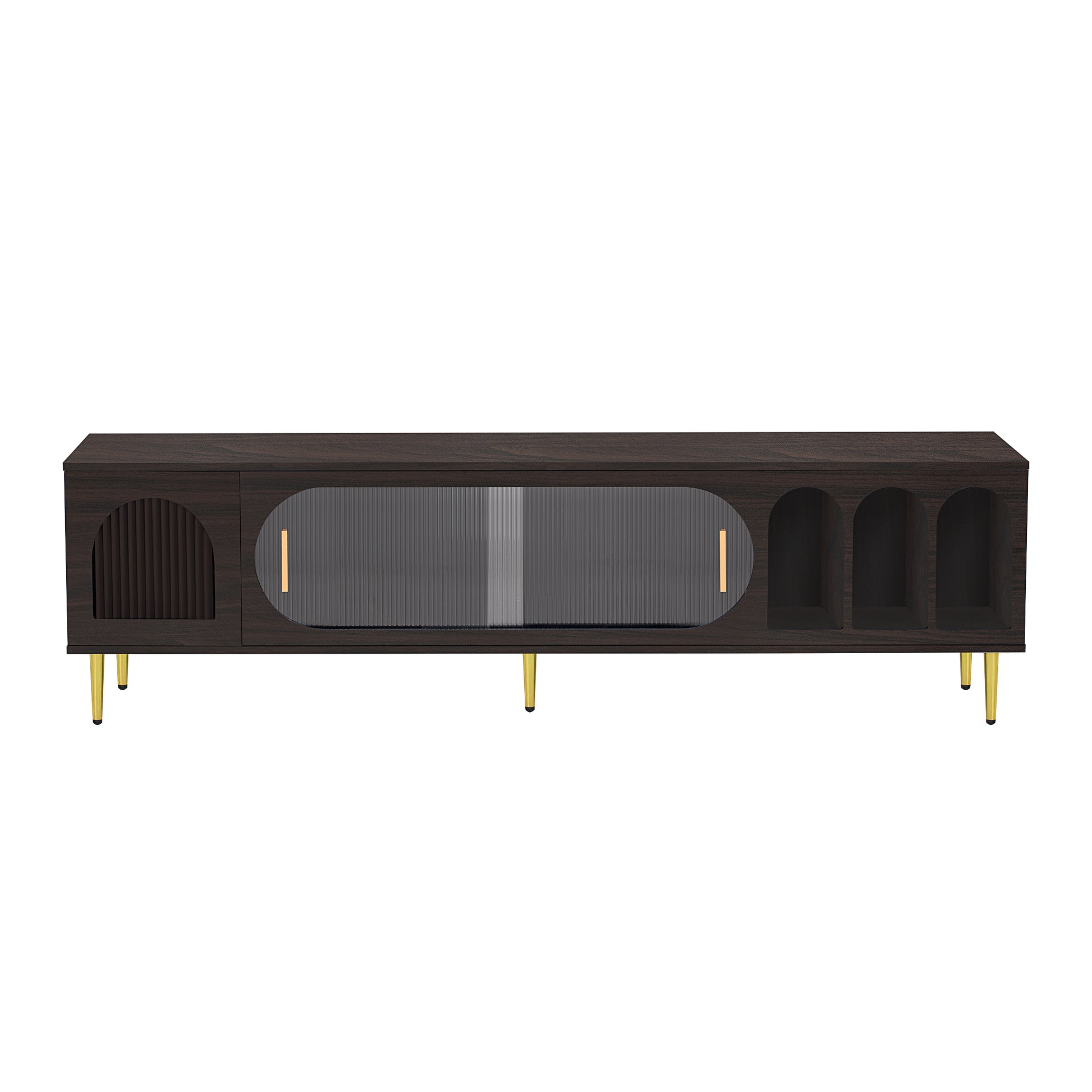 U Can Modern TV Stand for 70 Inch TV, Entertainment brown-mdf