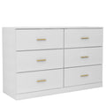 Modern White 6 Drawer Dresser For Bedroom Large Storage Wide Chest Of Drawers, Sturdy & Safe Chest 5 Or More Drawers Whitewash Antique White Primary Living Space Drawers Included American Design,Contemporary,Modern Melamine Engineered Wood