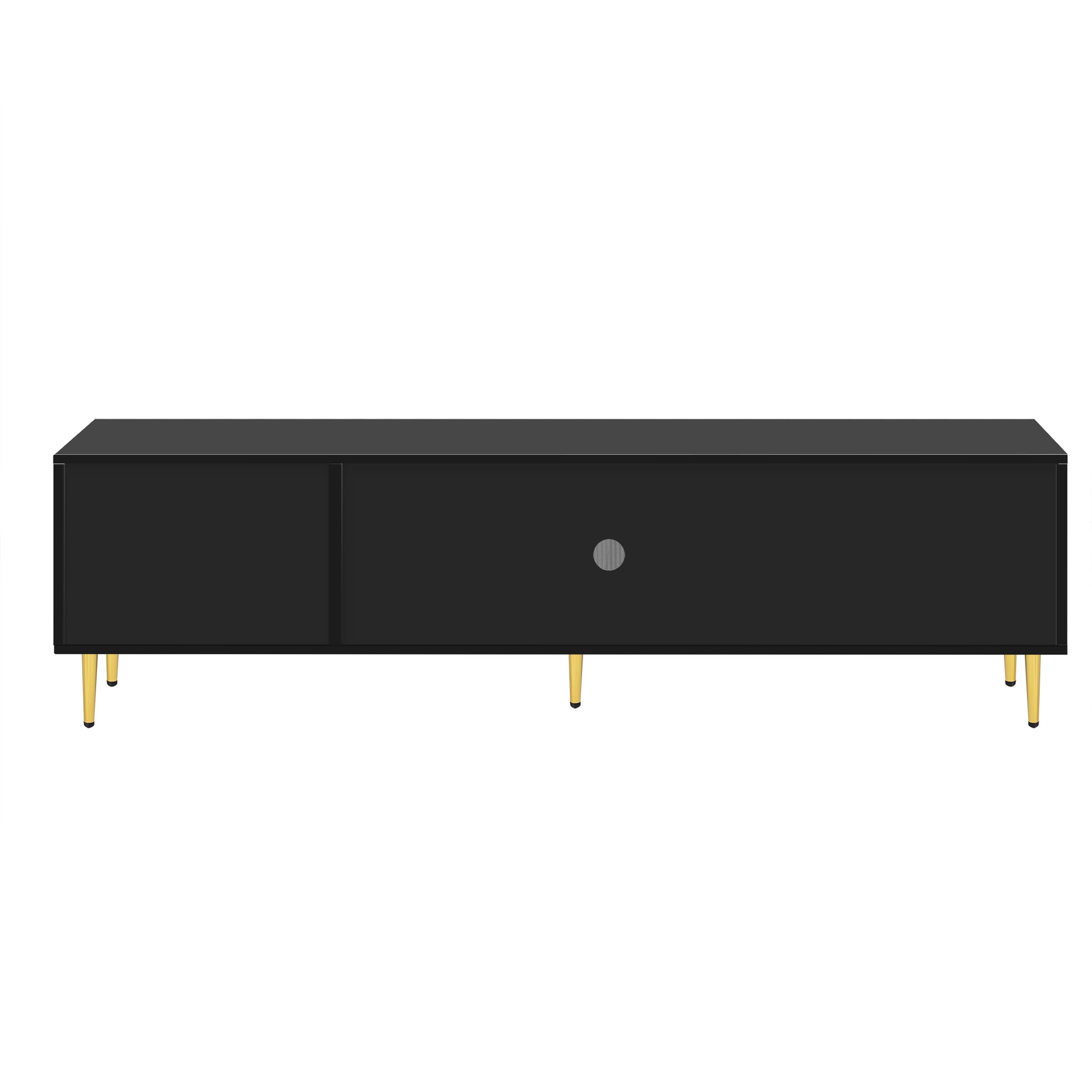 U Can Modern TV Stand for 70 Inch TV, Entertainment black-mdf