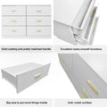 Modern White 6 Drawer Dresser For Bedroom Large Storage Wide Chest Of Drawers, Sturdy & Safe Chest 5 Or More Drawers Whitewash Antique White Primary Living Space Drawers Included American Design,Contemporary,Modern Melamine Engineered Wood