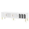 U Can Modern TV Stand for 70 Inch TV, Entertainment white-mdf