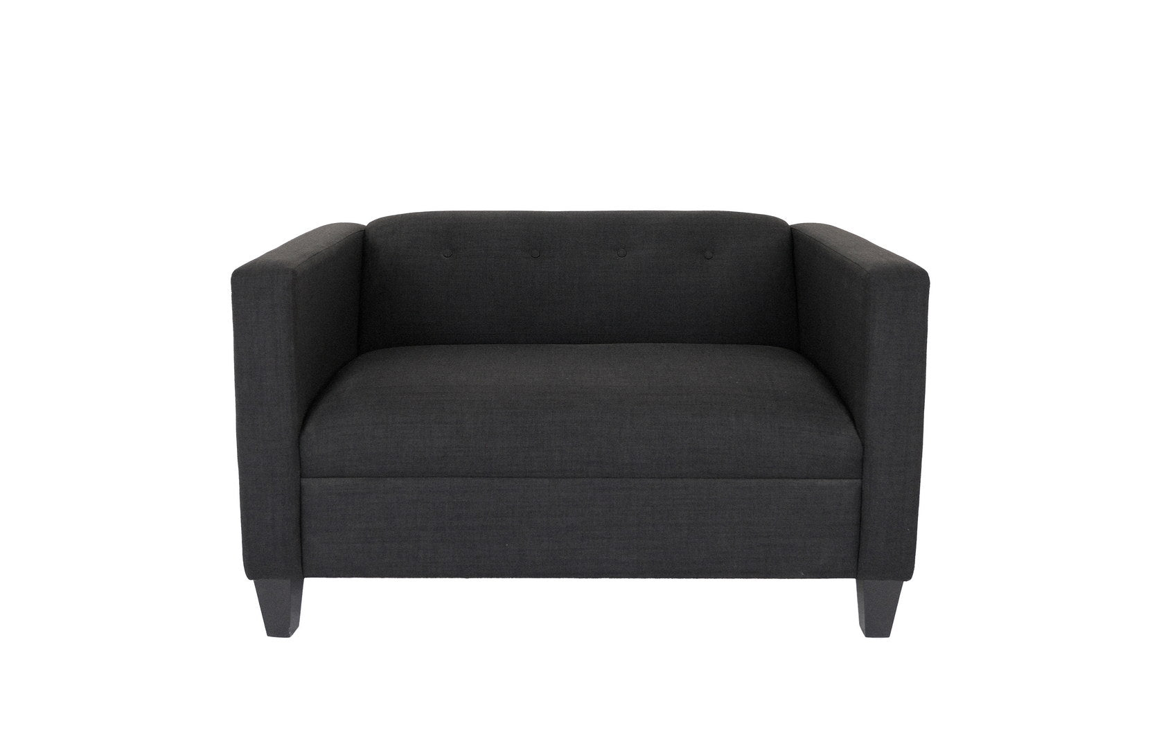 Bennet Black Loveseat Sofa For Living Room, Modern D Cor Beautiful Seat Mini Small Couches For Small Spaces And Bedroom With Solid Wood Frame Polyester Nylon Black Wood Foam Polyester