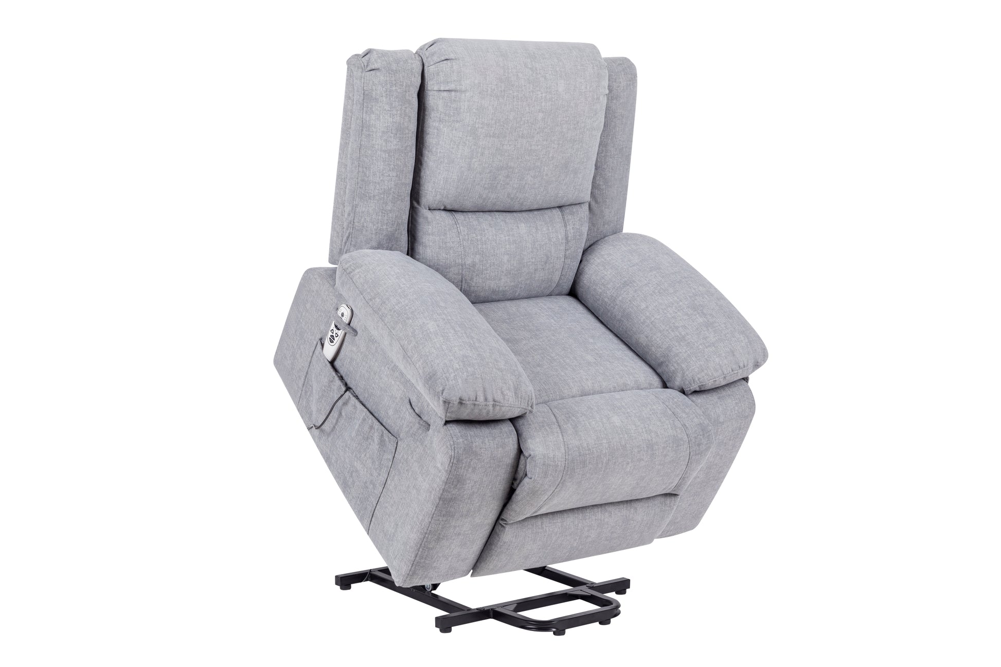 Electric Power Recliner Chair With Massage For Elderly ,Remote Control Multi Function Lifting, Timing, Cushion Heating Chair With Side Pocket Light Grey Light Grey Cat Scratch Fabric