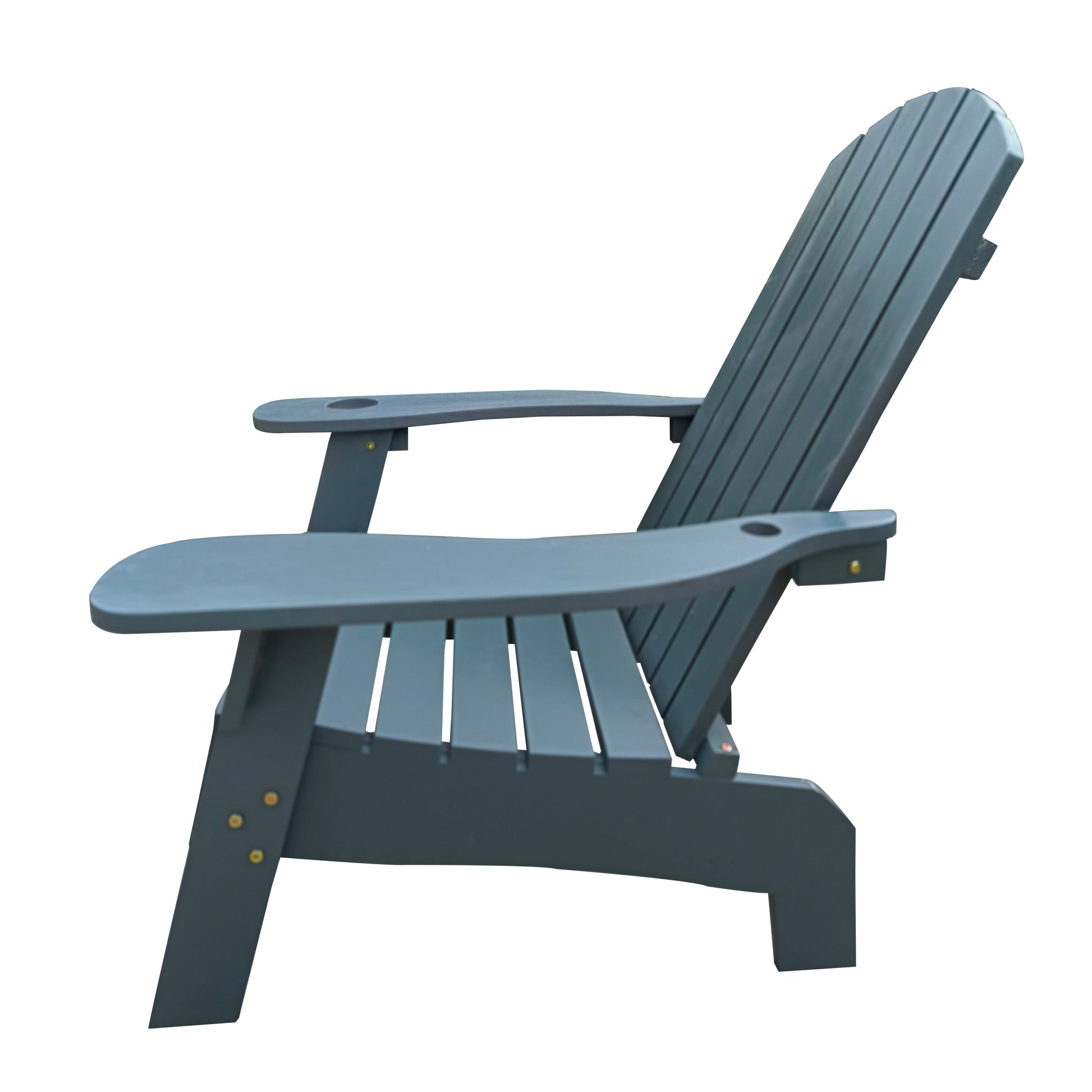 Outdoor Or Indoor Wood Adirondack Chair With An Hole To Hold Umbrella On The Arm ,Gray Gray Solid Wood