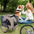 Tangkula Dog Bike Trailer, Mesh Dog Cart