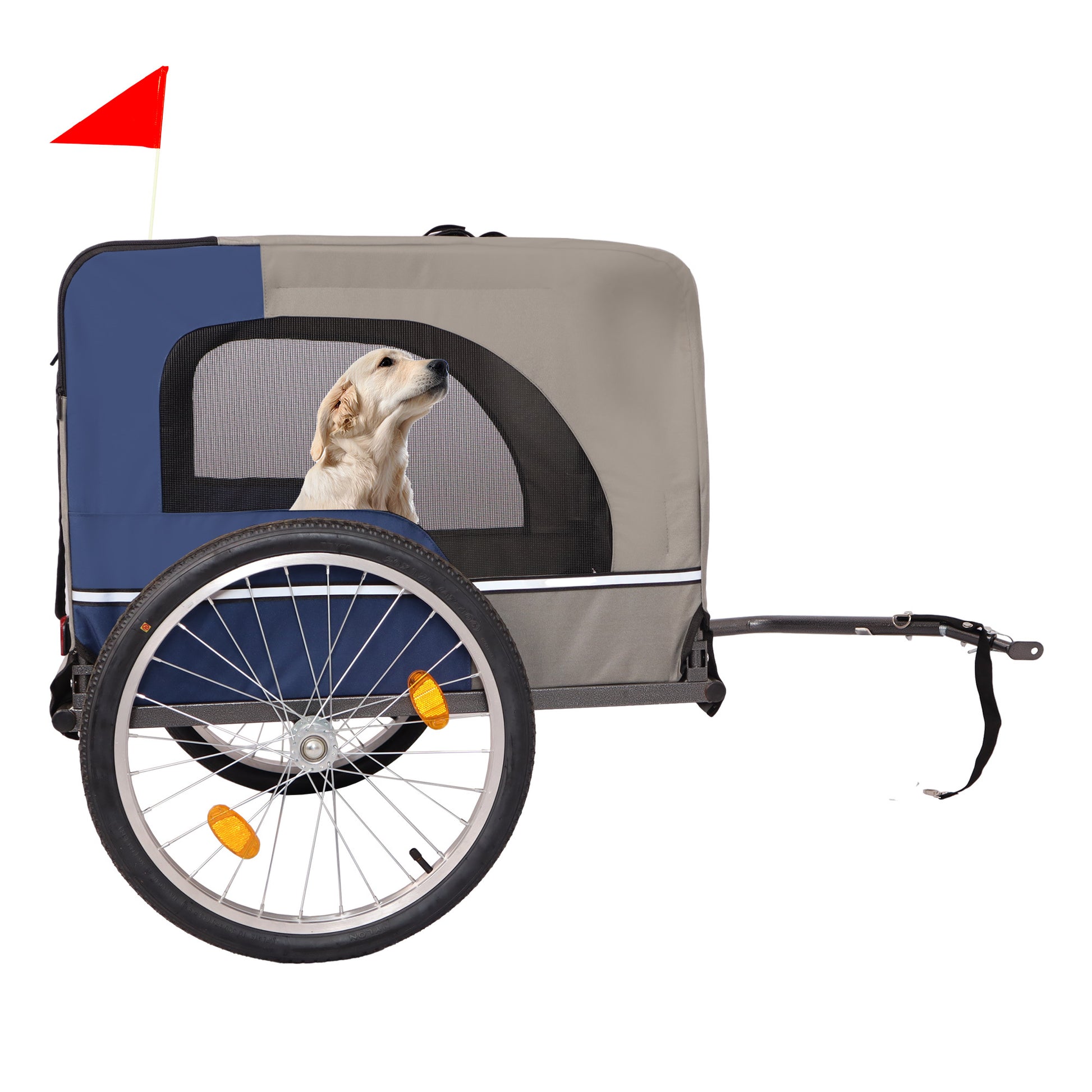 Tangkula Dog Bike Trailer, Mesh Dog Cart