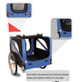 Outdoor Heavy Duty Foldable Utility Pet Stroller Dog black+blue-garden & outdoor-fabric-steel