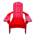 Outdoor Or Indoor Wood Adirondack Chair With An Hole To Hold Umbrella On The Arm ,Red Red Solid Wood
