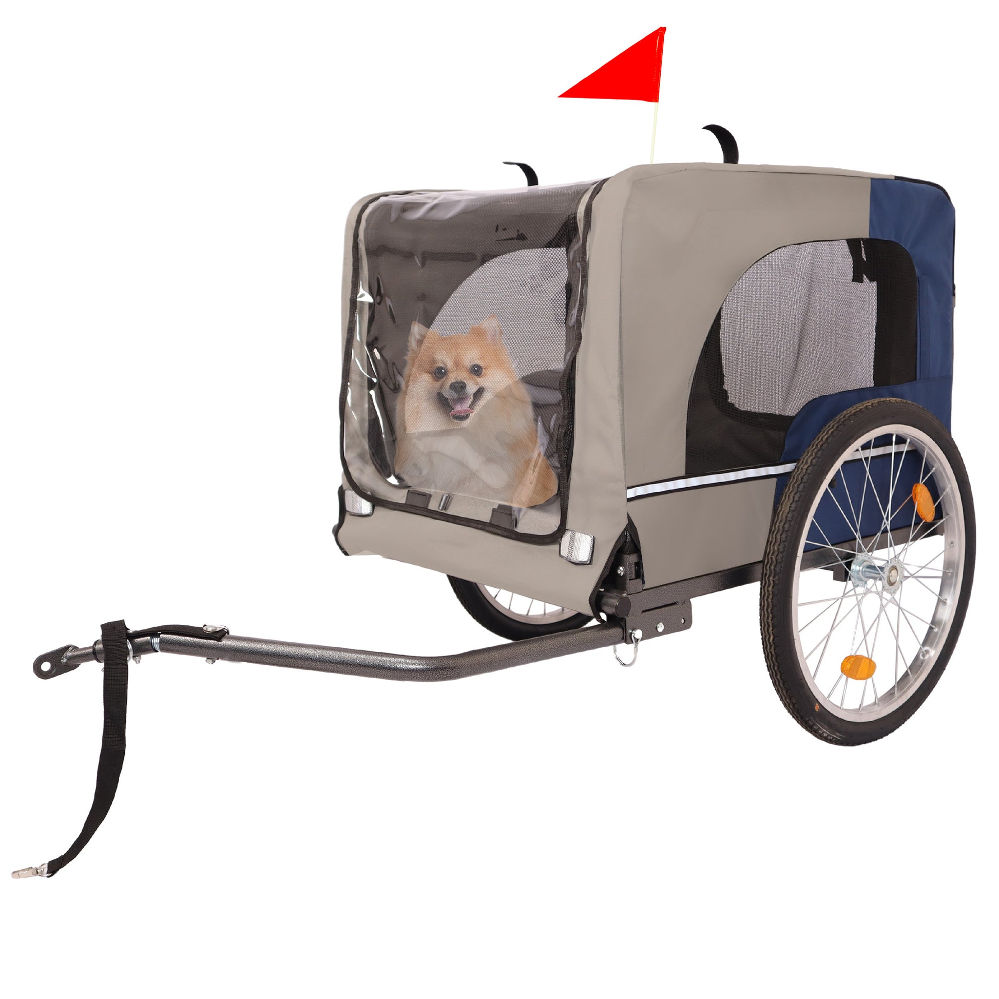 Tangkula Dog Bike Trailer, Mesh Dog Cart