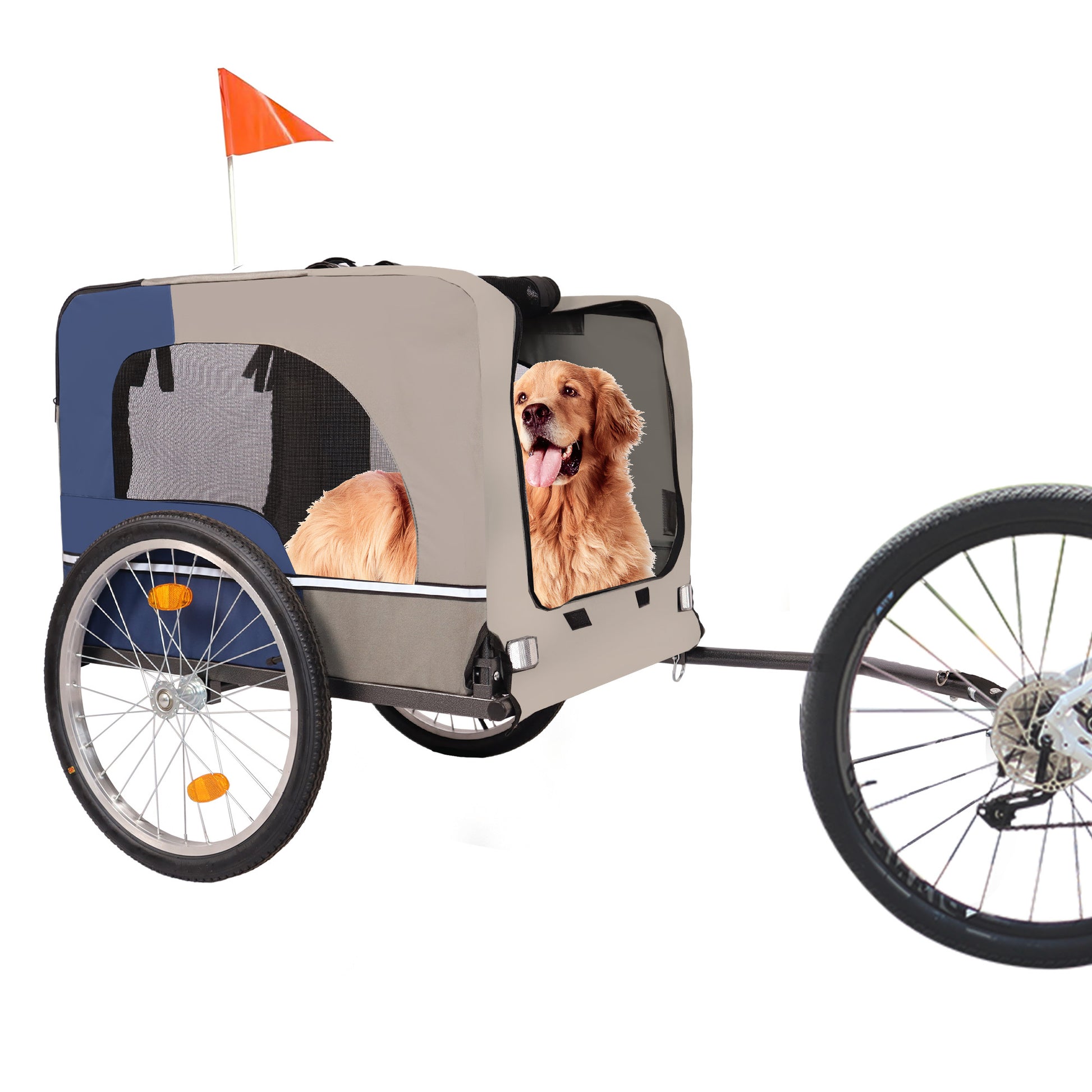 Tangkula Dog Bike Trailer, Mesh Dog Cart