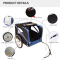 Outdoor Heavy Duty Foldable Utility Pet Stroller Dog black+blue-garden & outdoor-fabric-steel