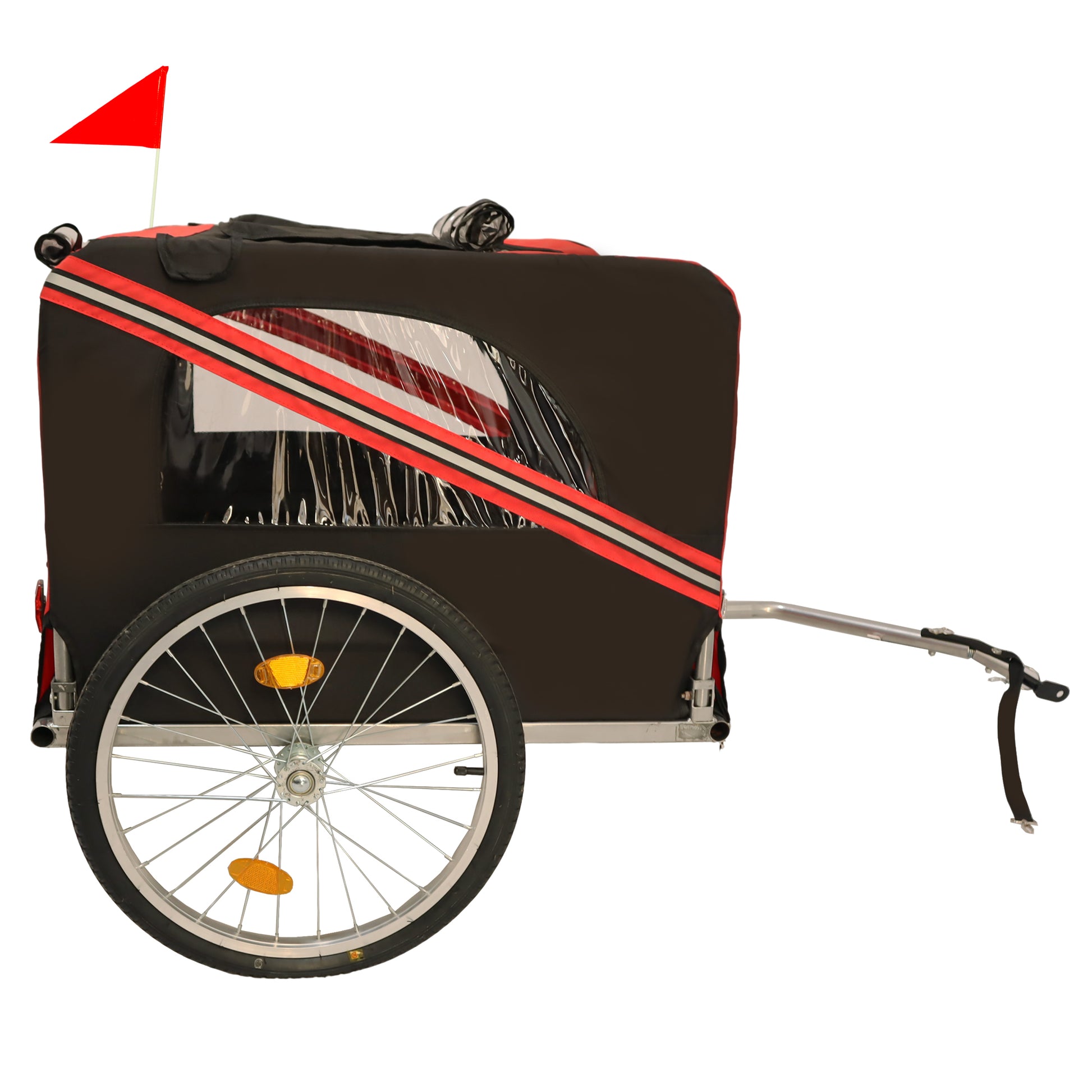 Outdoor Heavy Duty Foldable Utility Pet Stroller Dog black+red-garden & outdoor-fabric-steel