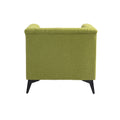 Accent Chair Living Room Chairs Single Sofa Chair,Arm Chairs With Linen Fabric, Mid Century Accent Arm Chairs Comfy Reading Lounge Club Armchair For Bedroom Office Study Green Metal