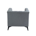 Accent Chair Living Room Chairs Single Sofa Chair,Arm Chairs With Linen Fabric, Mid Century Accent Arm Chairs Comfy Reading Lounge Club Armchair For Bedroom Office Study Gray Metal