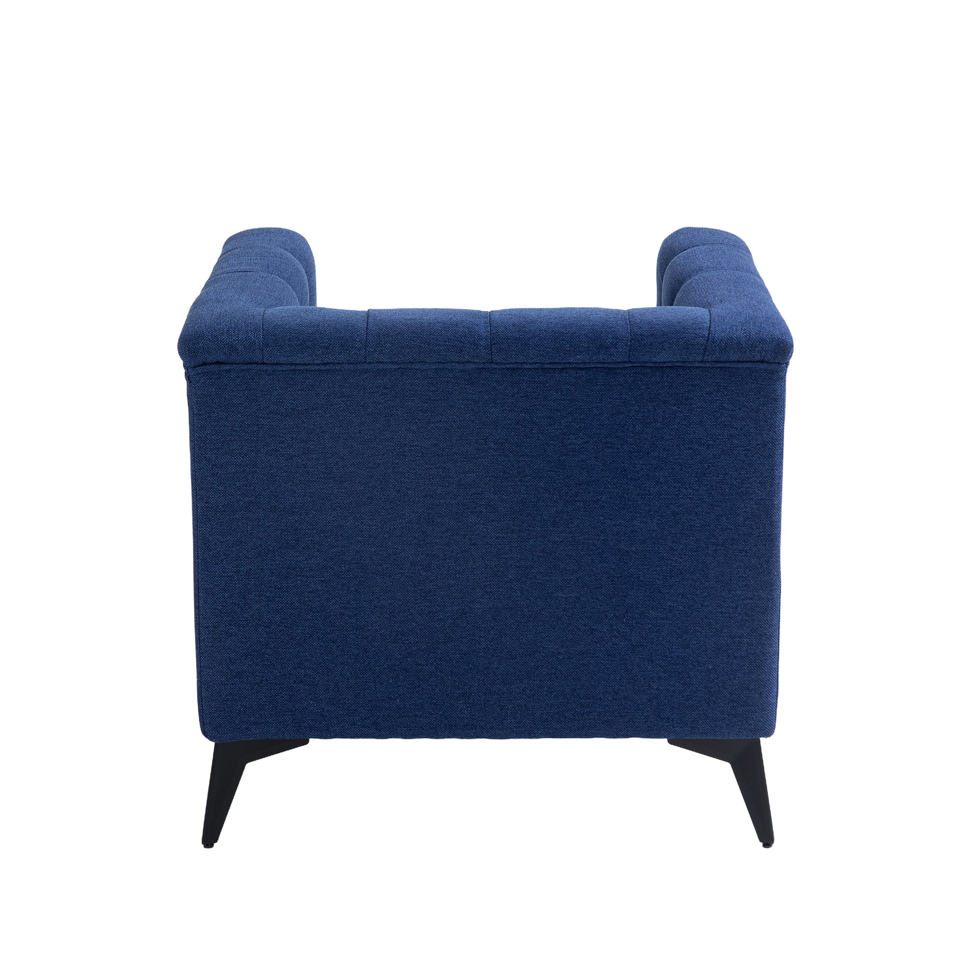 Accent Chair Living Room Chairs Single Sofa Chair,Arm Chairs With Linen Fabric, Mid Century Accent Arm Chairs Comfy Reading Lounge Club Armchair For Bedroom Office Study Blue Metal