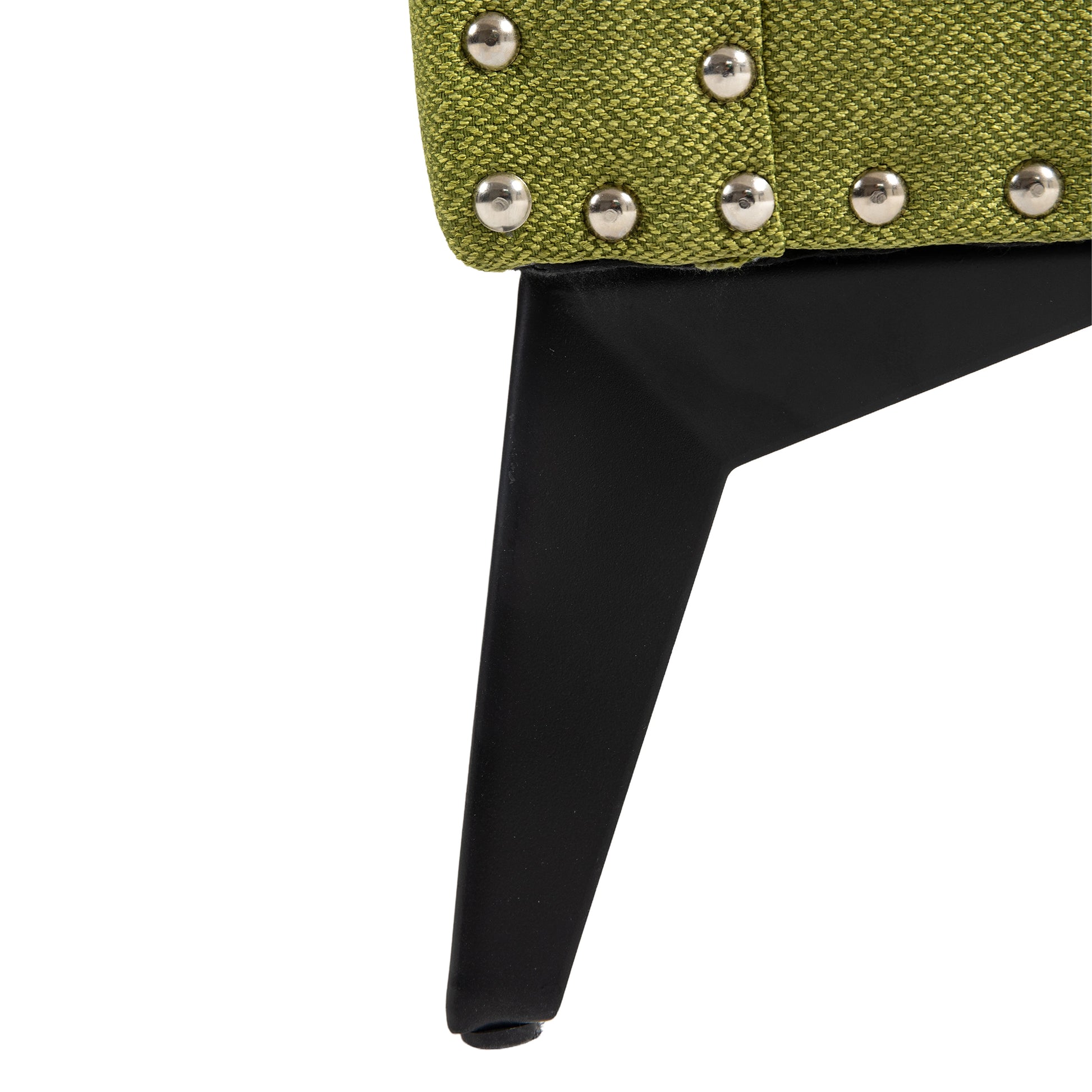 Accent Chair Living Room Chairs Single Sofa Chair,Arm Chairs With Linen Fabric, Mid Century Accent Arm Chairs Comfy Reading Lounge Club Armchair For Bedroom Office Study Green Metal