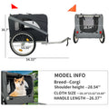 Outdoor Heavy Duty Foldable Utility Pet Stroller Dog black+ gray-fabric-steel