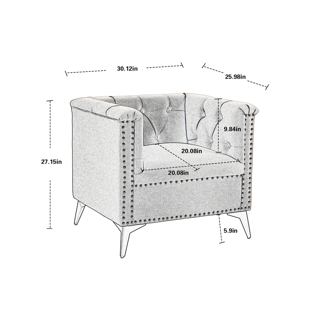 Accent Chair Living Room Chairs Single Sofa Chair,Arm Chairs With Linen Fabric, Mid Century Accent Arm Chairs Comfy Reading Lounge Club Armchair For Bedroom Office Study Green Metal