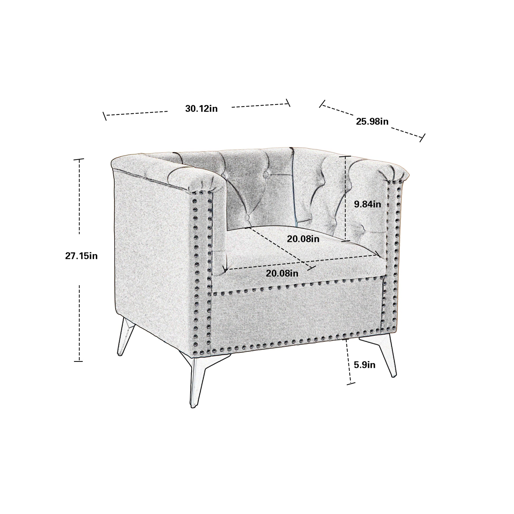 Accent Chair Living Room Chairs Single Sofa Chair,Arm Chairs With Linen Fabric, Mid Century Accent Arm Chairs Comfy Reading Lounge Club Armchair For Bedroom Office Study Green Metal