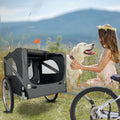 Outdoor Heavy Duty Foldable Utility Pet Stroller Dog black+ gray-fabric-steel