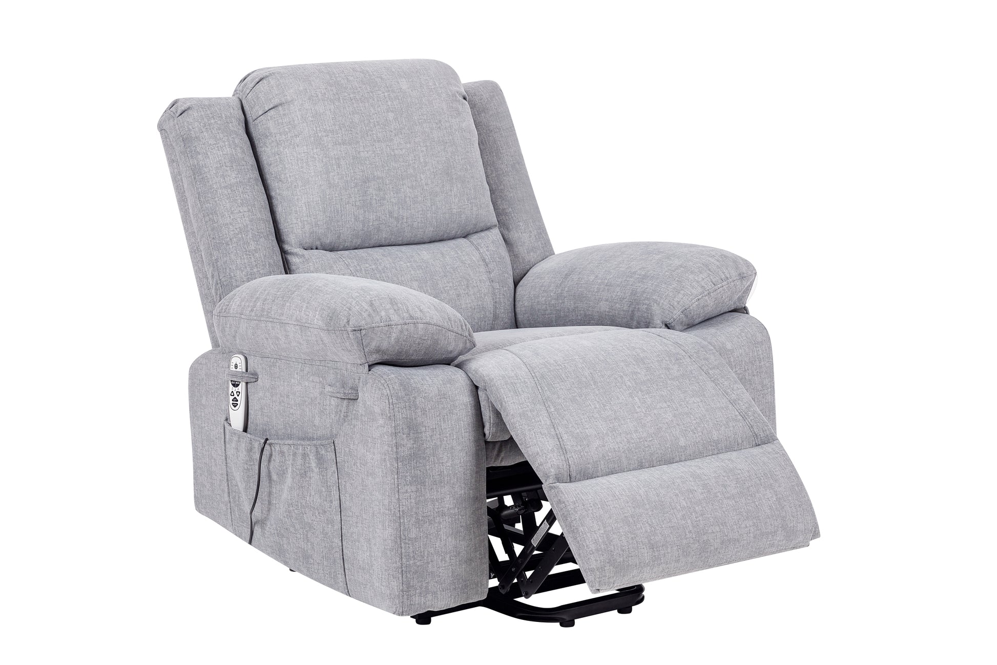 Electric Power Recliner Chair With Massage For Elderly ,Remote Control Multi Function Lifting, Timing, Cushion Heating Chair With Side Pocket Light Grey Light Grey Cat Scratch Fabric