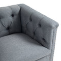 Accent Chair Living Room Chairs Single Sofa Chair,Arm Chairs With Linen Fabric, Mid Century Accent Arm Chairs Comfy Reading Lounge Club Armchair For Bedroom Office Study Gray Metal