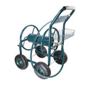 Garden Hose Reel Cart 4 Wheels Portable Garden Hose Reel Cart With Storage Basket Rust Resistant Heavy Duty Water Hose Holder Green Abs Rubber Steel Q235