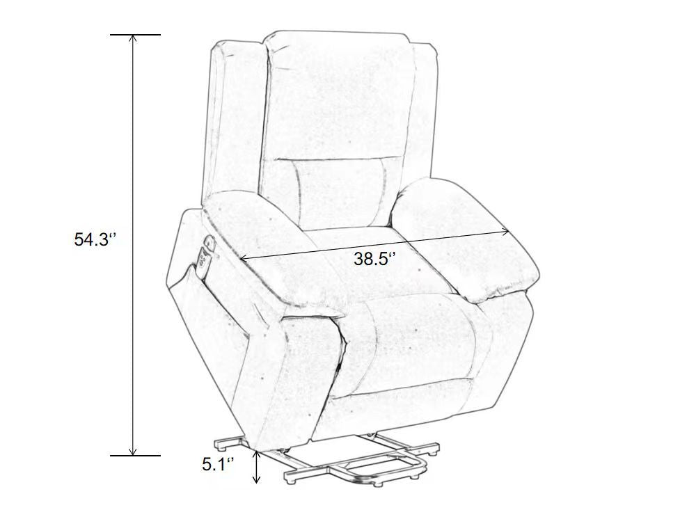 Electric Power Recliner Chair With Massage For Elderly ,Remote Control Multi Function Lifting, Timing, Cushion Heating Chair With Side Pocket Dark Grey Dark Grey Power Remote Metal Primary Living Space Soft American Design Pillow Top Arms Cat Scratch