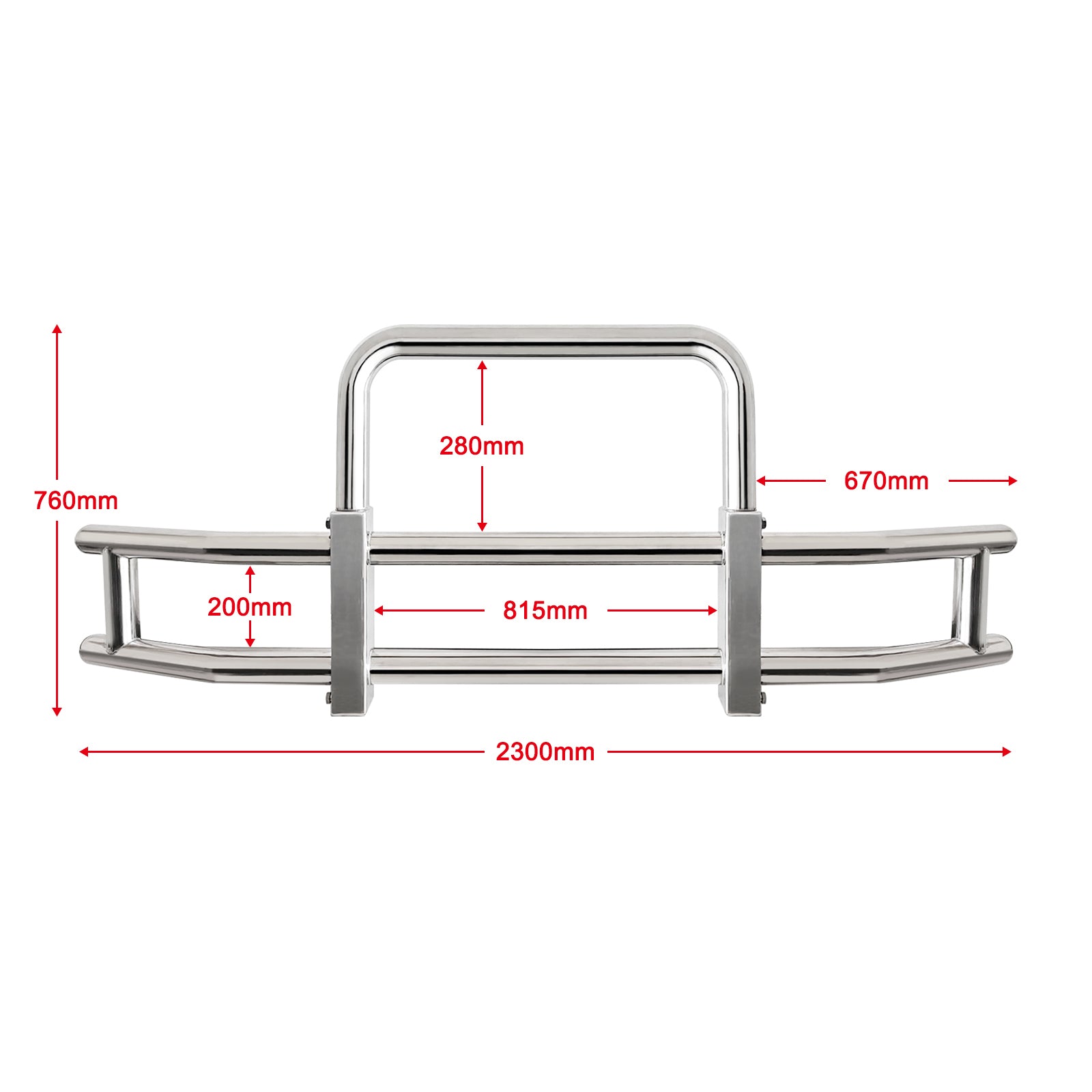 Detachable stainless steel front bumper S76h750