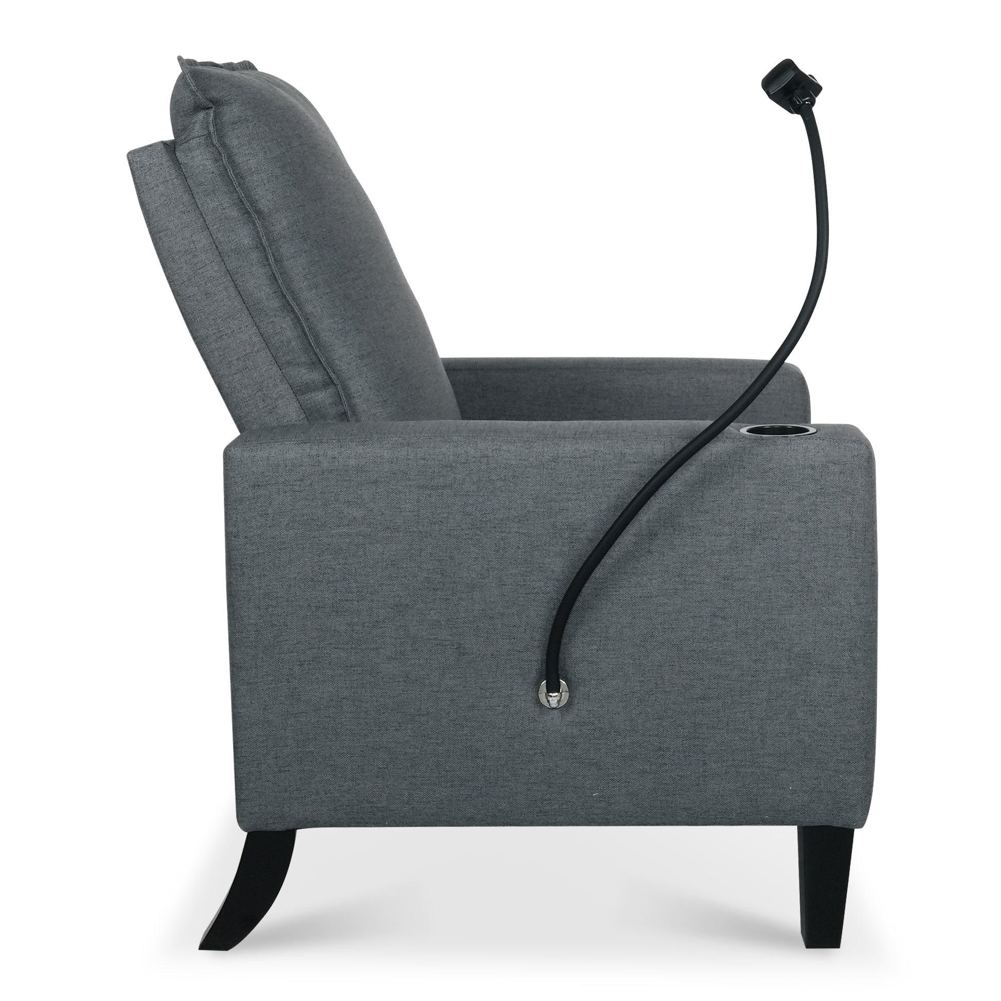 Recliner Chairs For Adults, Adjustable Recliner Sofa With Mobile Phone Holder & Cup Holder, Modern Reclining Chairs Fabric Push Back Recliner Chairs For Living Room, Bedroom, Gray Grey Foam Polyester