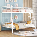 Full Xl Over Queen Metal Bunk Bed, White White Iron