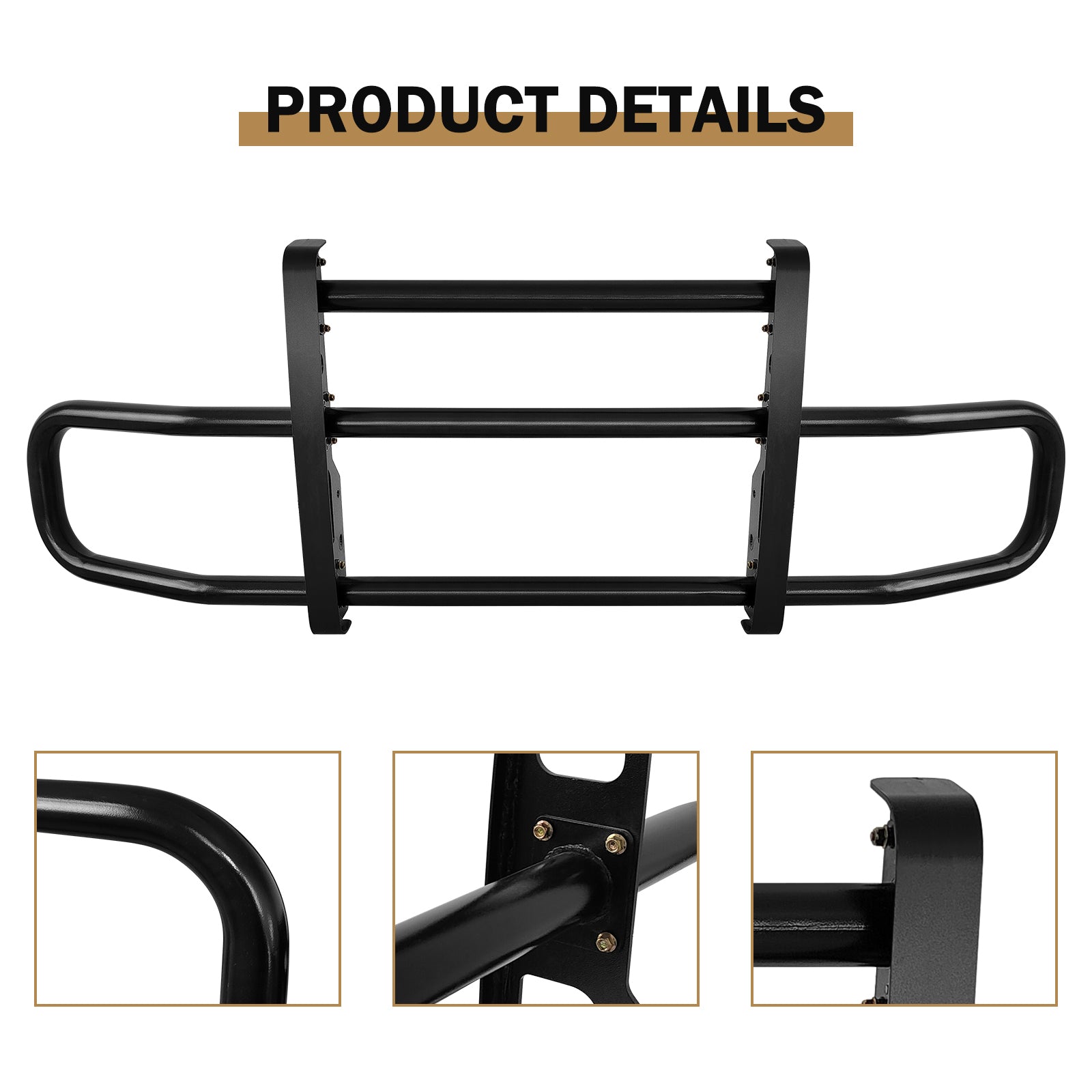 Black Lron Integrated Deer Guard For Kenworth T680 2022 With Brackets Black Iron