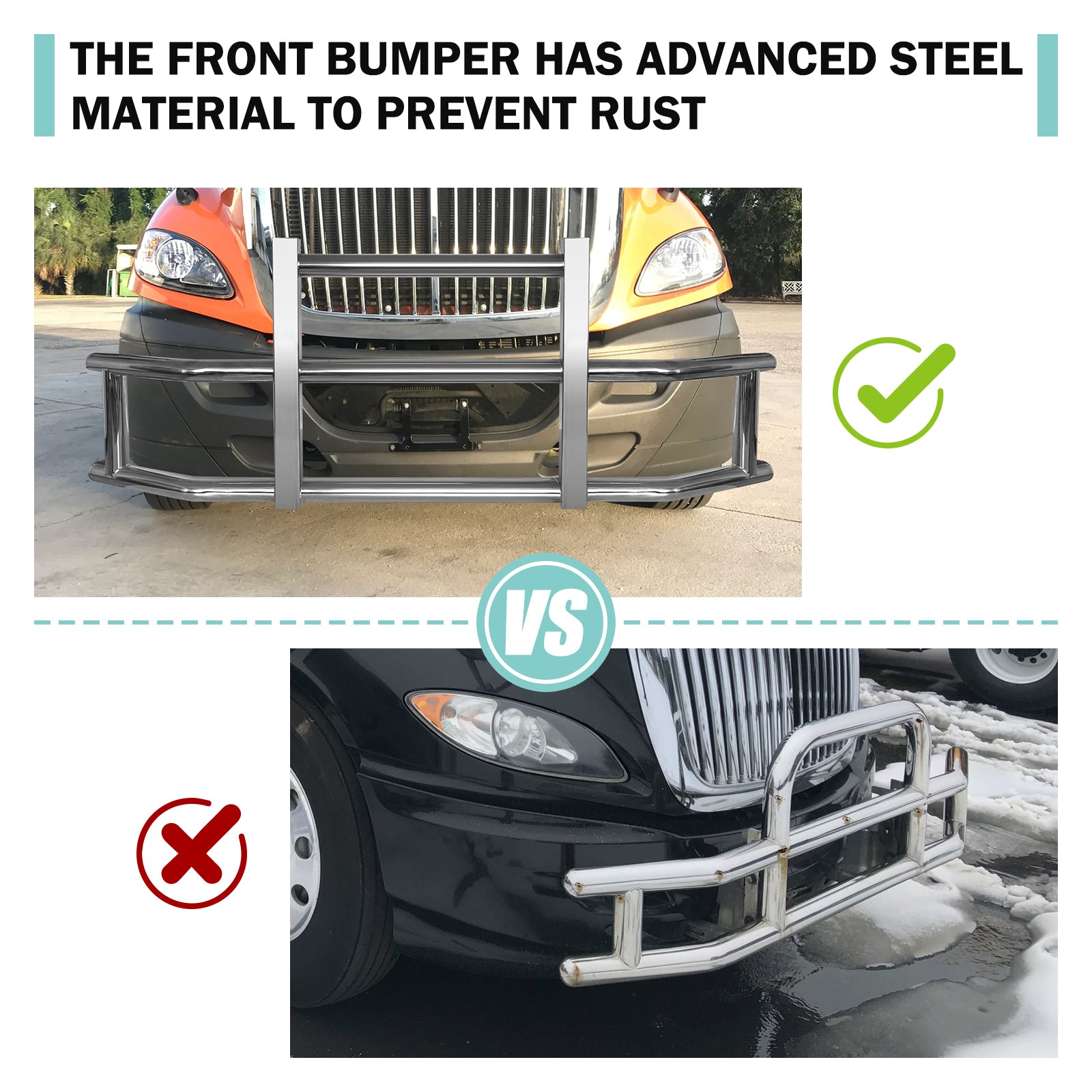 Stainless Steel Deer Guard Bumper for International chrome-stainless steel