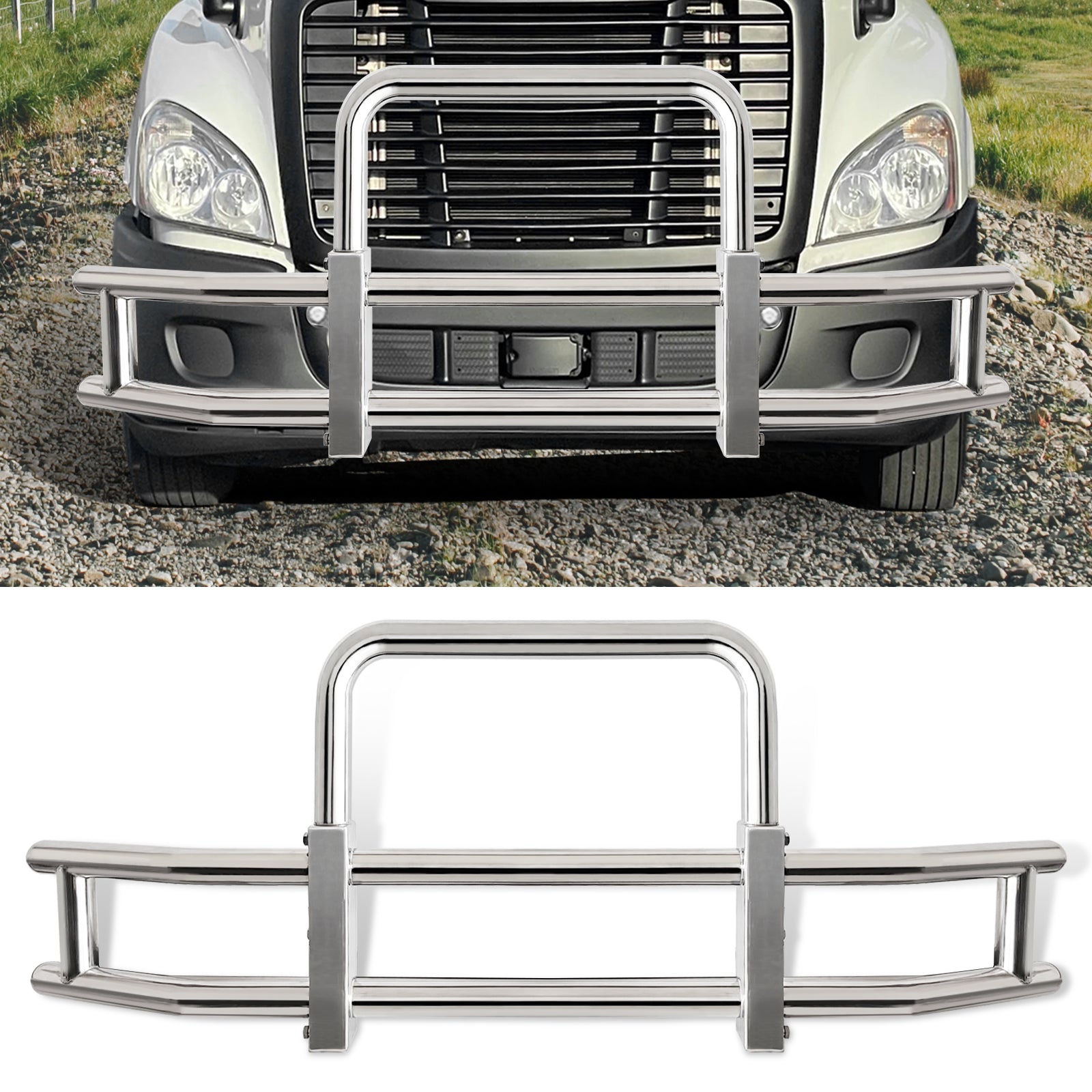 Deer Guard for Freightliner Cascadia 2008 2017 with chrome-stainless steel