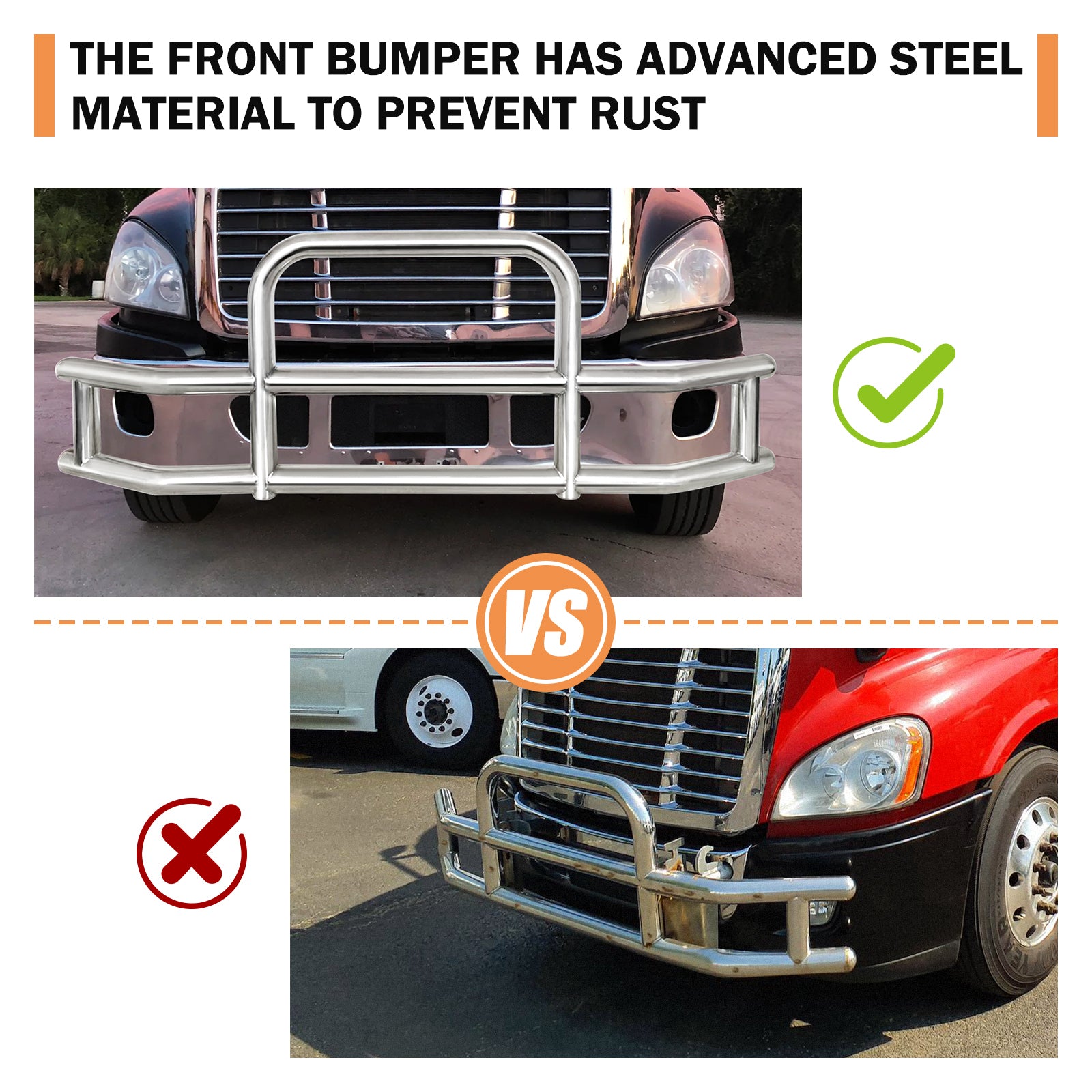 Stainless Steel Deer Guard Bumper for Freightliner chrome-stainless steel