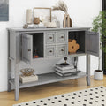 Cambridge Series Large Storage Vintage Console Table With Four Small Drawers And Bottom Shelf For Living Rooms, Entrances And Kitchens Antique Gray, Old Sku: Wf190263Aae Antique Gray Solid Wood Mdf