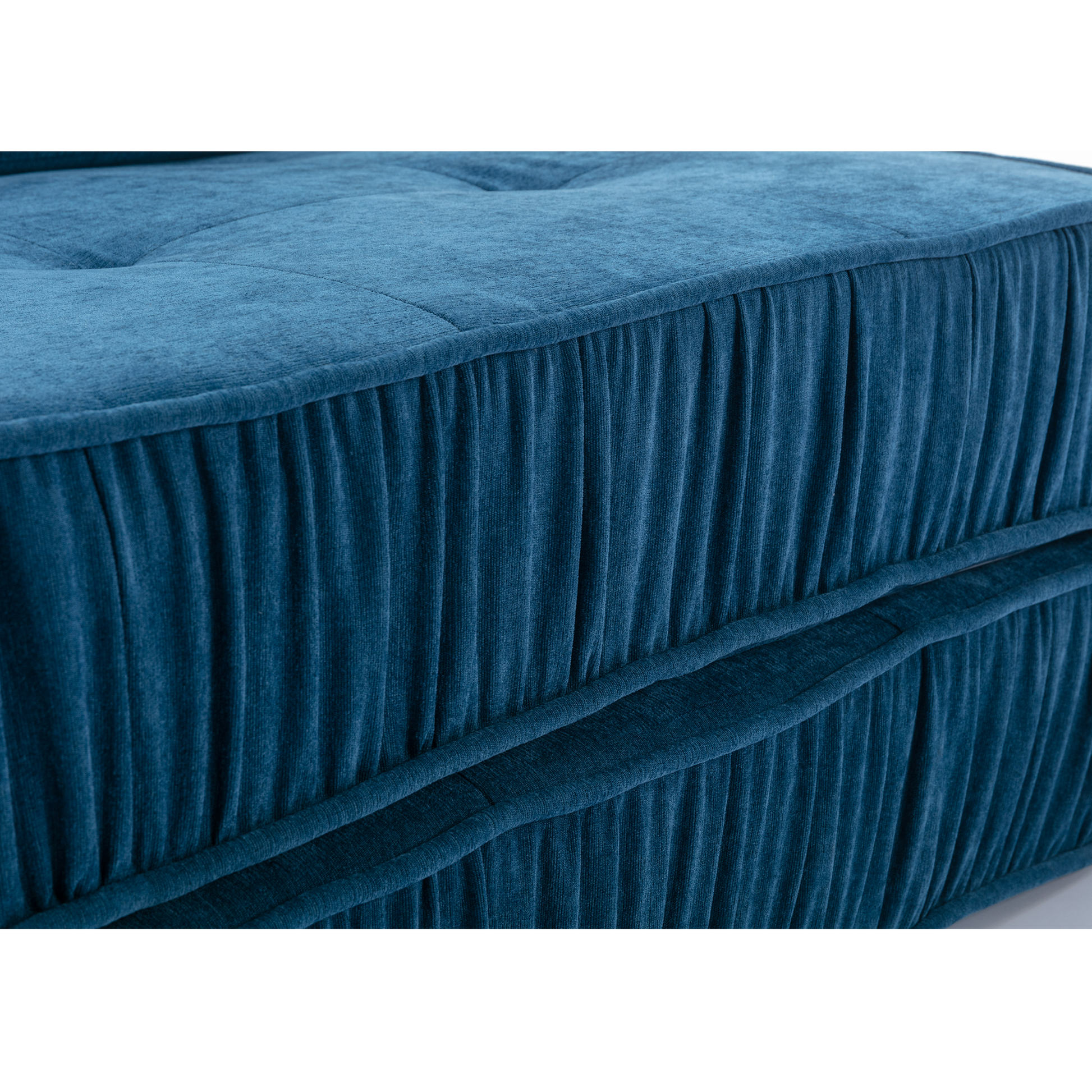 Folding Sofa Bed, Futon Sleeper Chair, Convertible Chair Floor Couch & Sleeping Mattress For Living Room, Guest Room, Home Office, Apartment, Small Space, Bed, Removable Back Cushion, Blue, 1 Seat Blue Chenille Primary Living Space Pillow Back Soft