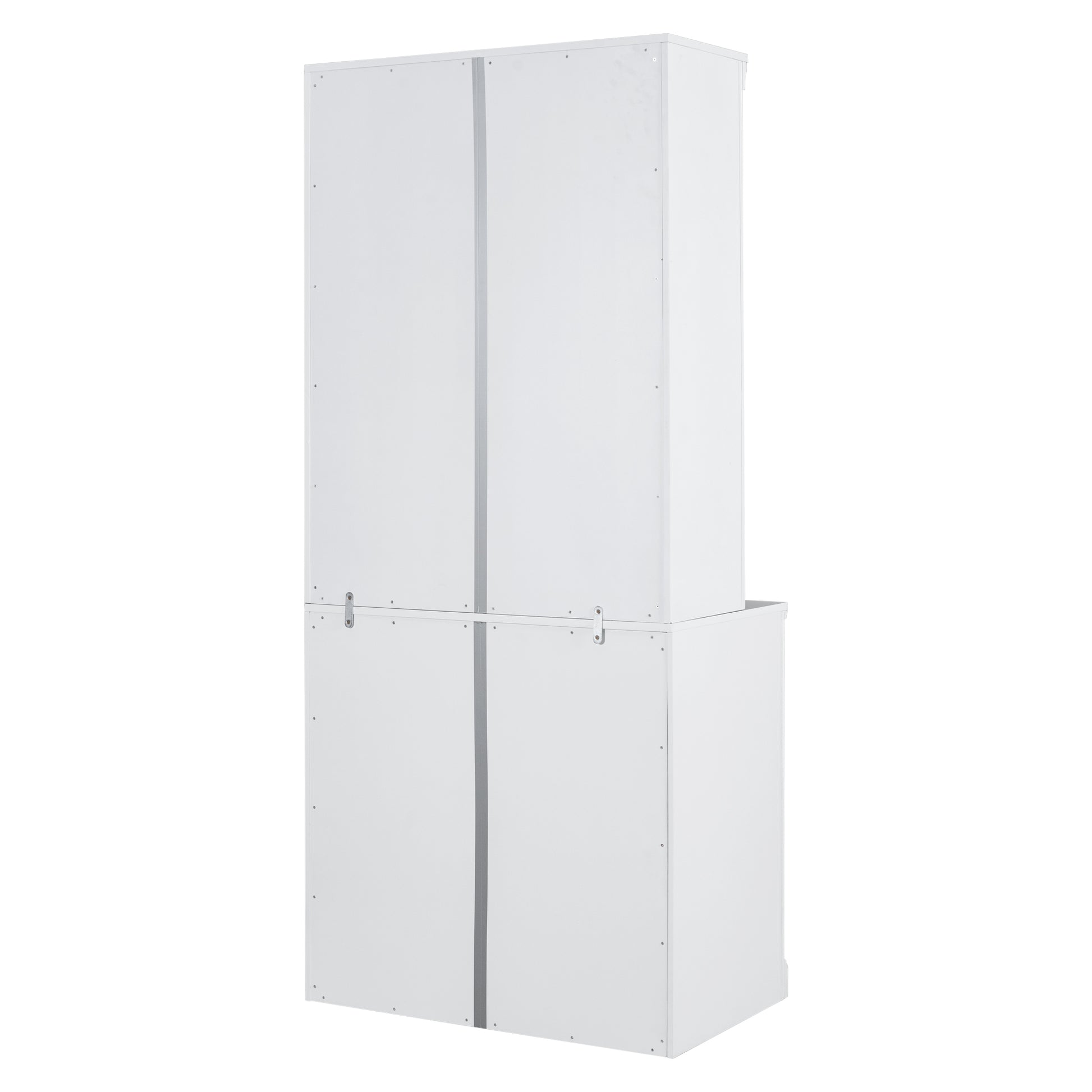 83.4"Tall Bookshelf Suite,Modern Bookcase Suite With Led Lighting, Drawers And Open Shelves,2 Piece Set Storage Bookshelf For Living Room,Home Office,White White Solid Wood Mdf