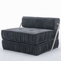 Folding Sofa Bed, Futon Sleeper Chair, Convertible Chair Floor Couch & Sleeping Mattress For Living Room, Guest Room, Home Office, Apartment, Small Space, Bed, Removable Back Cushion, Grey, 1 Seat Grey Chenille Primary Living Space Pillow Back Soft